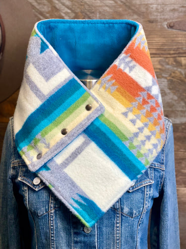 Gray Chief Joseph with luxe teal fleece WildWool