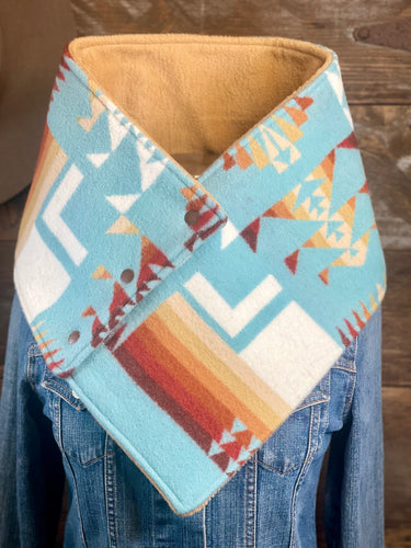 Aqua Chief Joseph with luxe camel WildWool