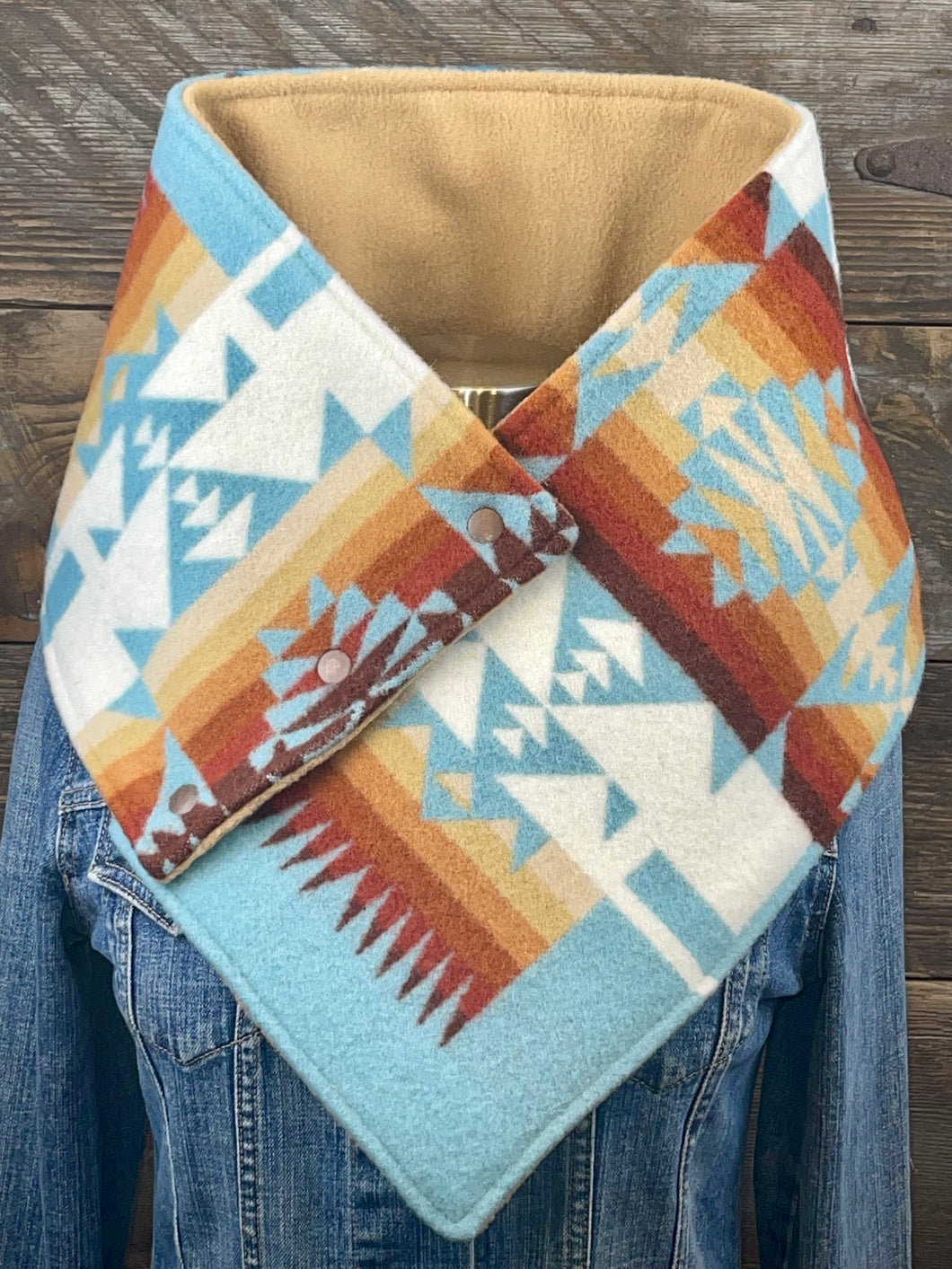 Aqua Chief Joseph with luxe camel fleece WildWool