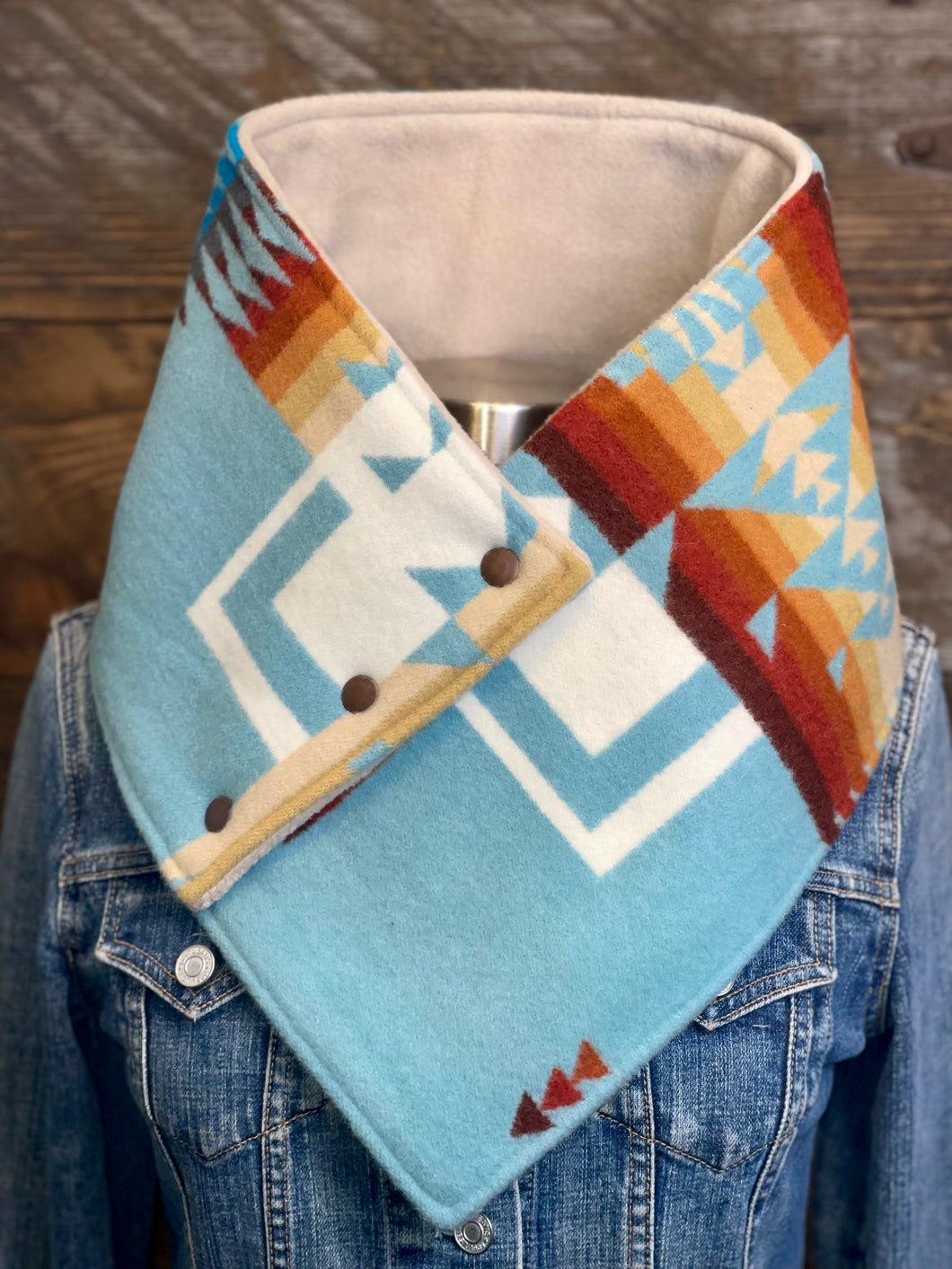 Aqua Chief Joseph with luxe oatmeal fleece WildWool