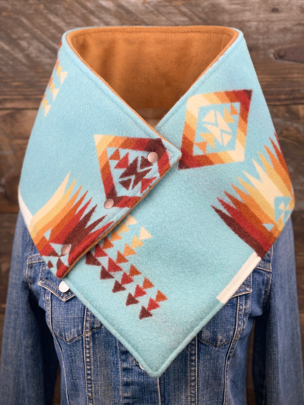 Aqua Chief Joseph with luxe camel fleece WildWool