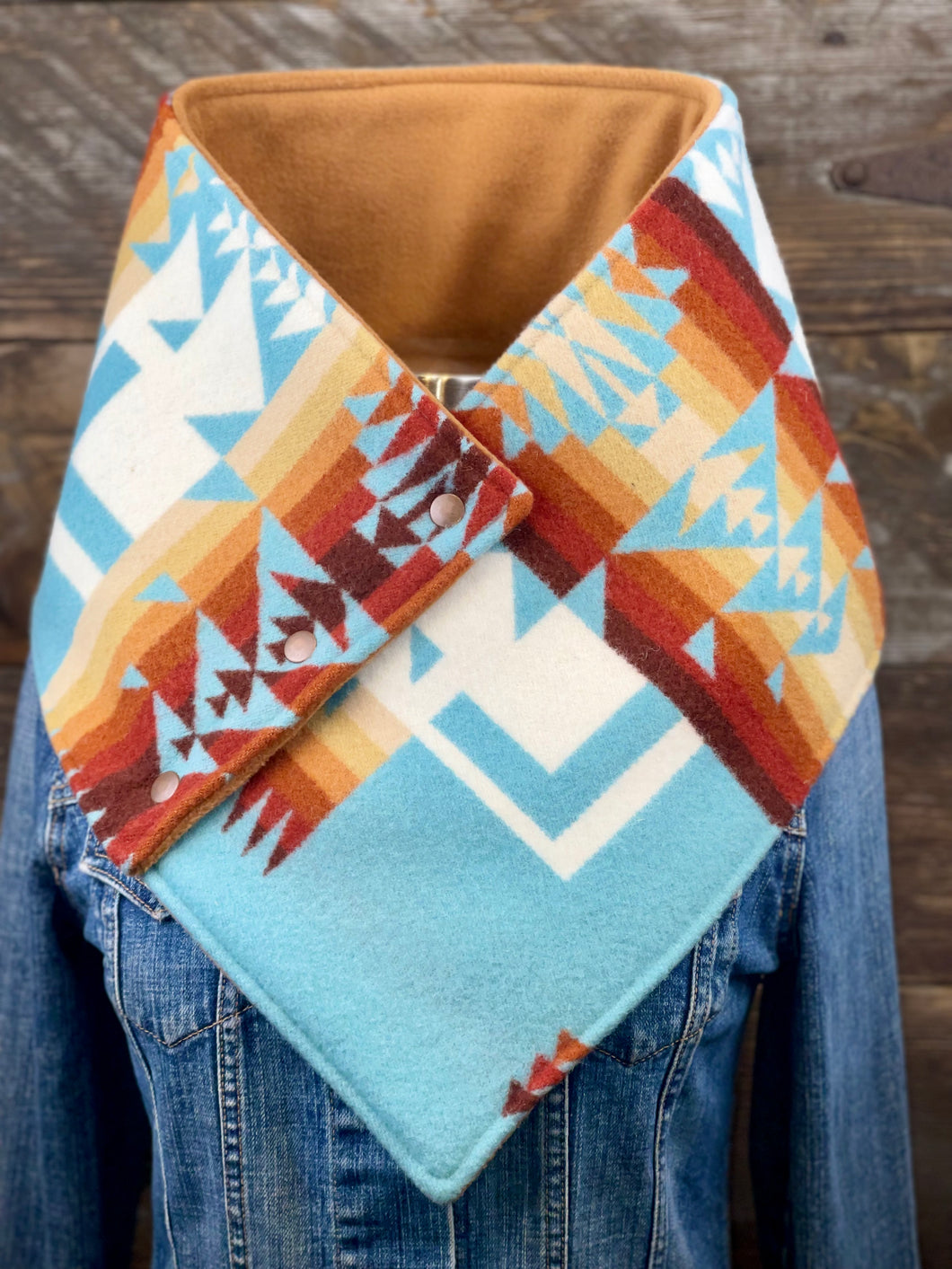 Aqua Chief Joseph with luxe camel fleece WildWool